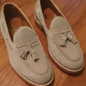 J Crew Tan Sand Suede Tassel Loafers Mens Sz 7D